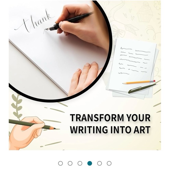 SpiceBox Creative Hand Lettering Kit, Learn Calligraphy Set with Workbook - Picture 3 of 4